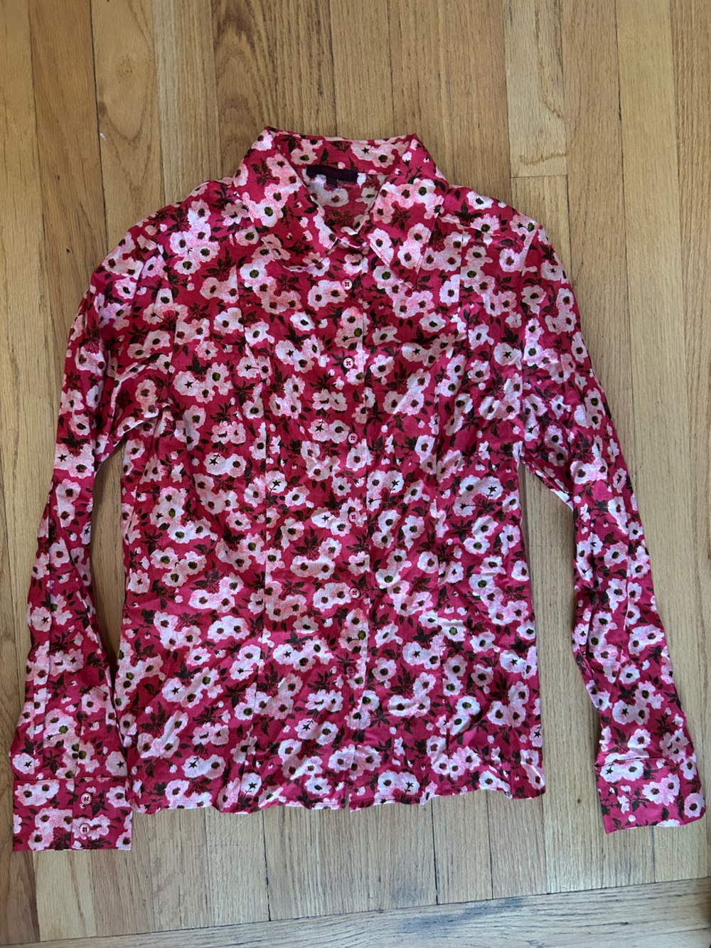 Kenzo Pink Floral Button-Down Shirt
